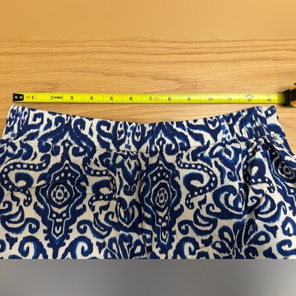 ZARA Blue White Ikat Print Wide Leg Pants Size M Made in Turkey - Picture 5 of 8